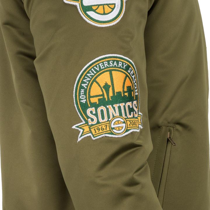 Produktbild Mitchell & Ness M&N Satin Bomber Jacke - PATCHES Seattle SuperSonics - S (S)