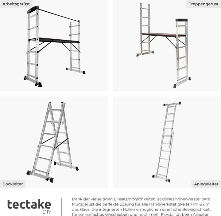 Produktbild tectake Mehrzweckleiter (Plattformleiter, 160 cm)