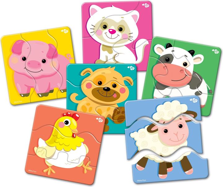 Montessori Puzzle triplo - Animali domestici 6 pezzi, 18 pezzi