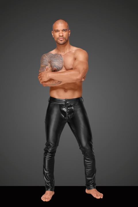 Actual product image Noir Handmade Wetlook trousers with PVC pleats (M)