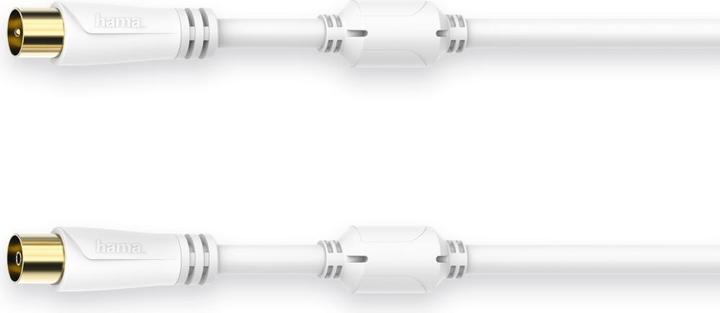 Produktbild Hama Antennen-Kabel, Koax-Stecker - Koax-Kupplung, vergoldet, 0,75 m, 100 dB (100 dB, Antennenkabel)