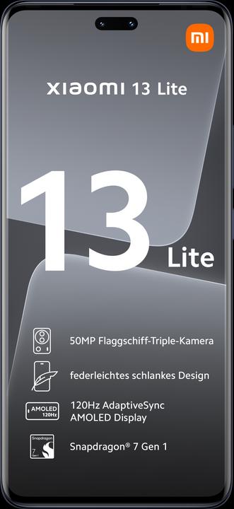Xiaomi 13 Lite (128 GB, Black, 6.55", Dual SIM, 50 Mpx, 5G)