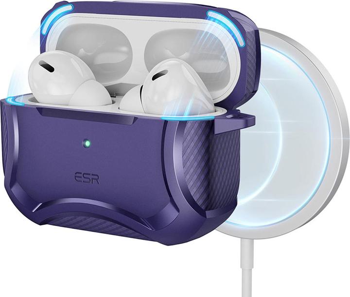 Actual product image ESR - Cyber Armor Tough Case HaloLock - Apple AirPods Pro 1 / 2 - Purple (Headphone sleeve)