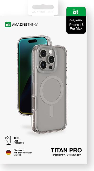 Produktbild Amazingthing Titan Pro Mag Case mit Magnetring für iPhone 16 Pro Max - Grau (Apple iPhone 16 Pro Max)