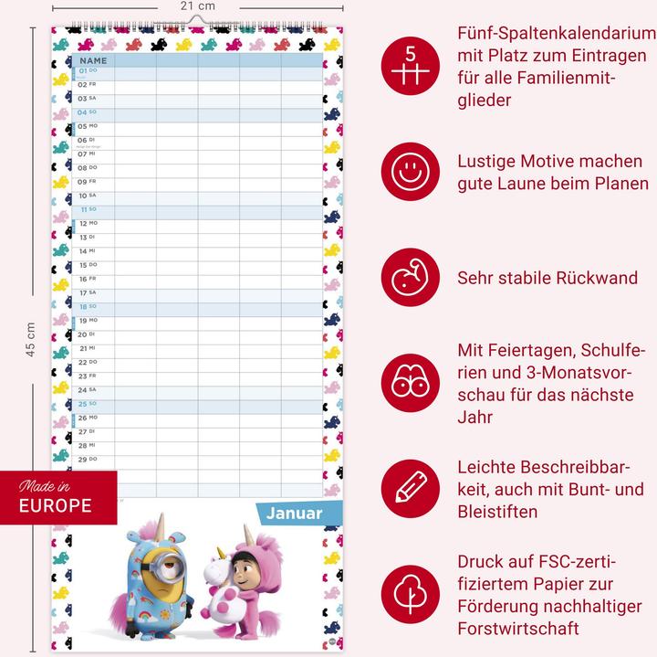 Actual product image Minions Familienplaner 2026 (Hardcover, German)