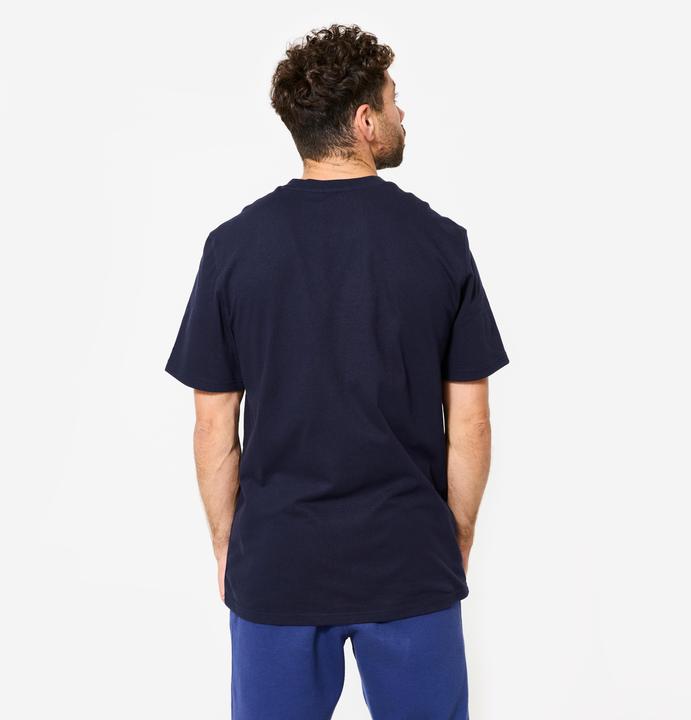 Actual product image Domyos T-Shirt Herren Baumwolle Regular - blau/schwarz (M)