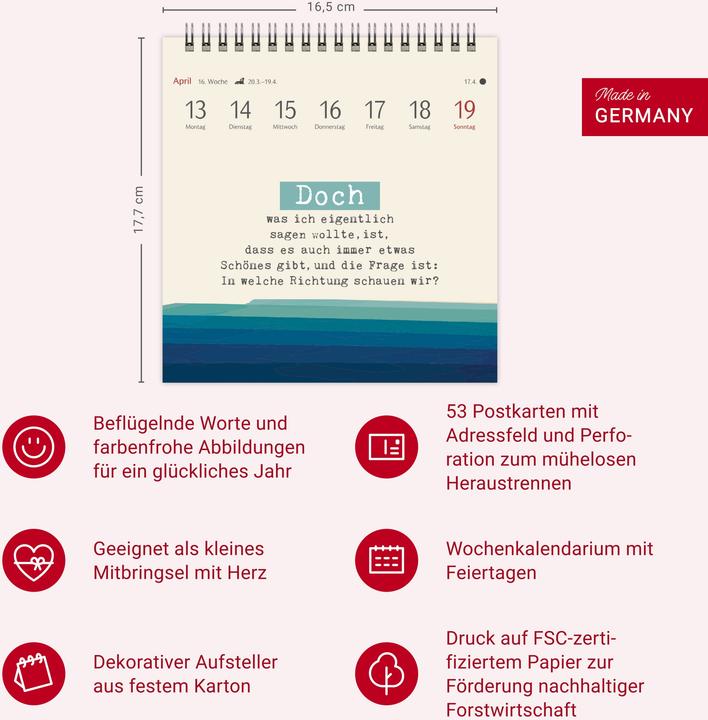 Produktbild Harenberg Clara Louise: Die Sonne in Orange getaucht Premium-Postkartenkalender 2026 - 53 Postkarten mit (Deutsch)