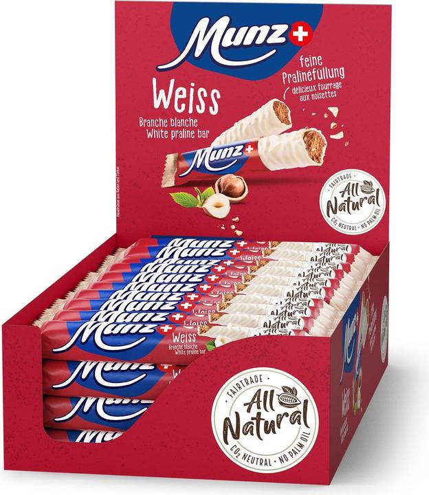 Munz Chocolate bar Prügeli white 40 x 46 g (1840 g)