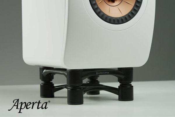 Actual product image Isoacoustics Aperta Speaker Ontkoppeling Stands, Per Pair, Aluminium-Zilver (1 pair, Stand, Tiltable)