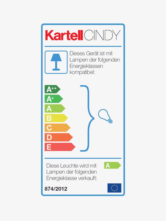 Label énergétique Kartell Lampe de table CINDY (E27)