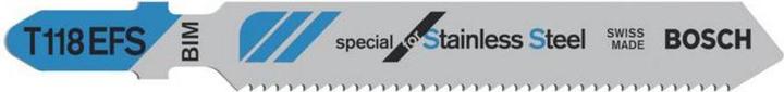 Actual product image Bosch Professional Zubehör PRO Stainless Steel T118EFS Jigsaw blade, 83 mm, 5 pcs.