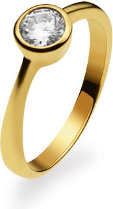 Natsumi Schmuck Ring Solitaire Gelbgold 18K/750 mit Zirkonia (51, 750/18 K Gold)