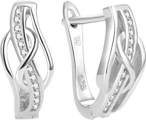 Beneto Elegant silver earrings with zircons AGUC1277L (L)