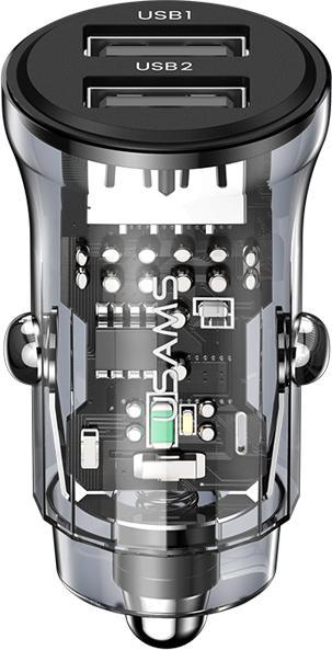 Produktbild Usams Autoladegerät USB 2 Ports - Schwarz