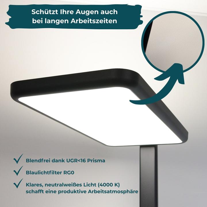 Produktbild Luxula LED Büro-Stehleuchte, Up/Down, schwarz (7000 lm)