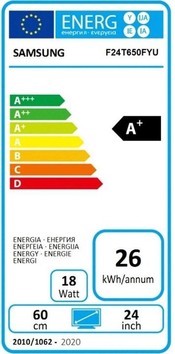 Energy Label Samsung F24T650FYU FT650 Series (1920 x 1080 pixels, 24")