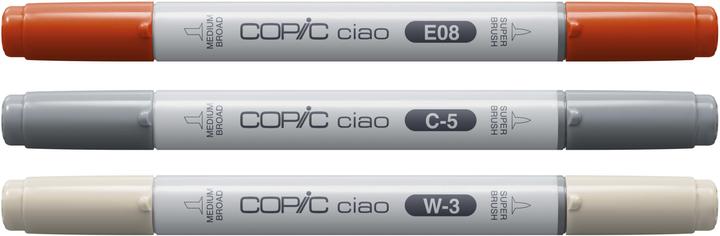 Image du produit Copic CIAO - Marqueurs (E-08 Marron, W-3 Warm Gray No. 3, C-5 Cool Gray No. 5, 6 mm, 3 x)