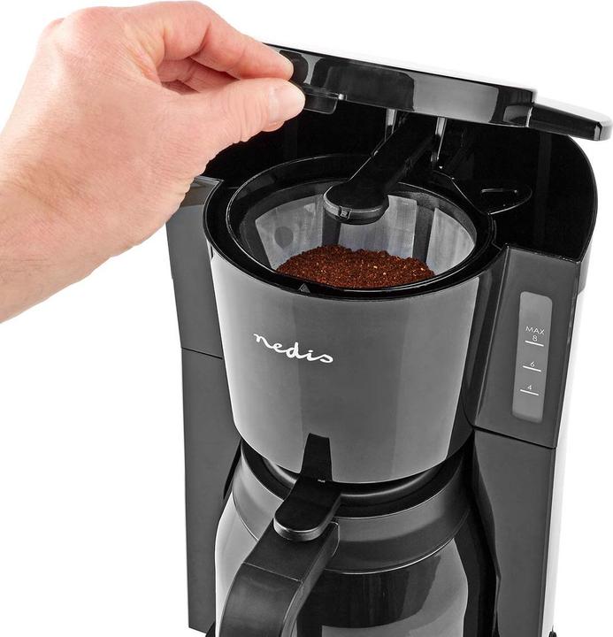 Actual product image Nedis Coffee Maker Maximum capacity: 1.0 l Number of cups at once: 8 Black
