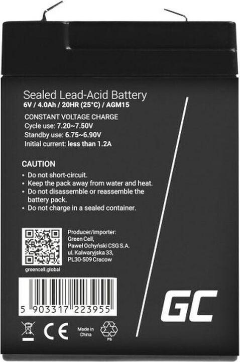 Actual product image GreenCell AGM15 (6 V, 4 Ah)