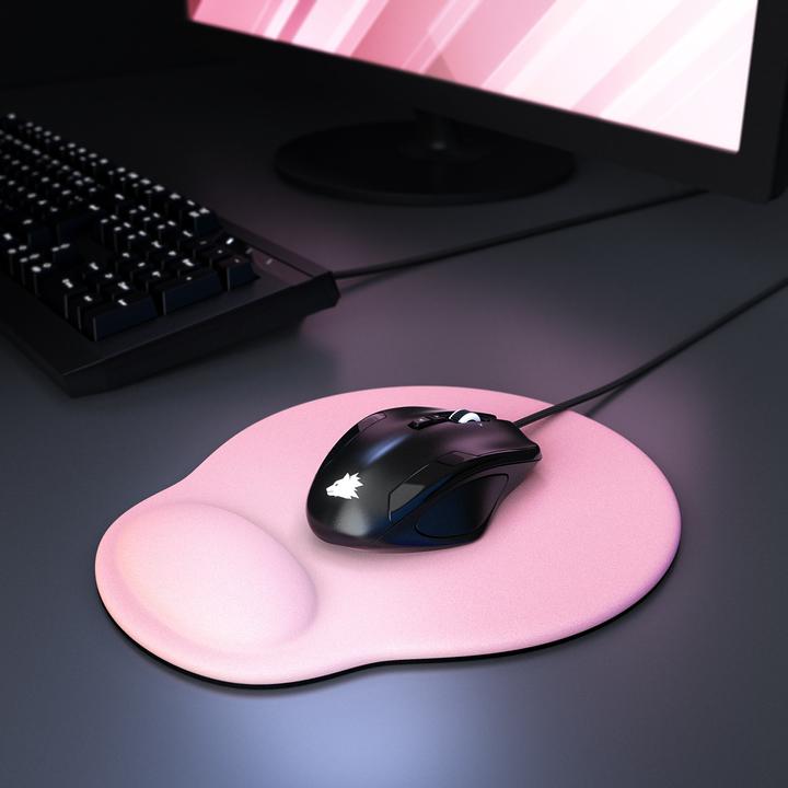 Produktbild CSL Mauspad, Ergonomisches Schaumstoff Office Mausmatte, Entlastung des Handgelenks, rosa