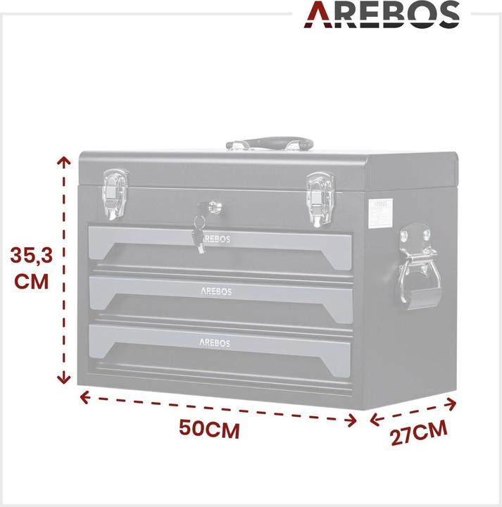 Image du produit Arebos Boîte à outils (172 pièces)
