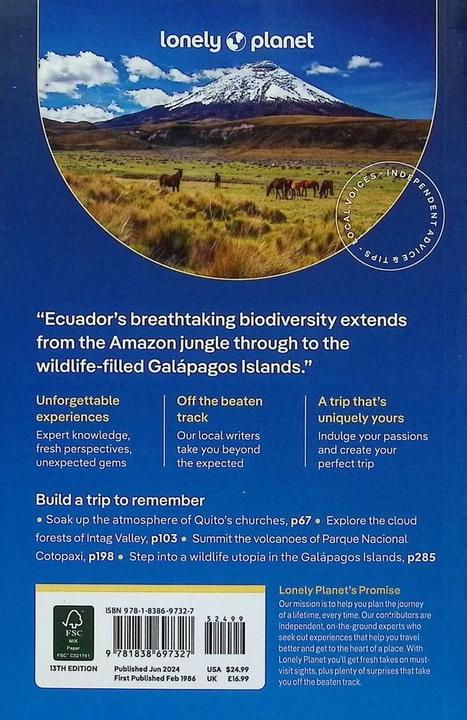 Produktbild Ecuador & the Galapagos Islands (Englisch, Marisa Paska, Trent Holden, Alex Egerton, Mark Eveleigh, Wendy Yanagihara, 2024)