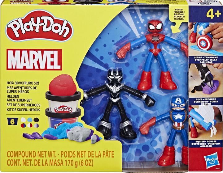 Actual product image Play-Doh Marvel Hero Adventure Playset with 3 Marvel Action Figures and Accessories, 4+