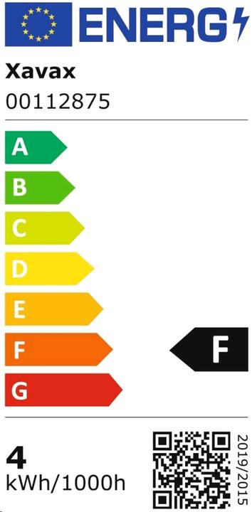 Energie-Label Xavax LED-Lampe (E14, 3.70 W, 330 lm, 1 x, F)