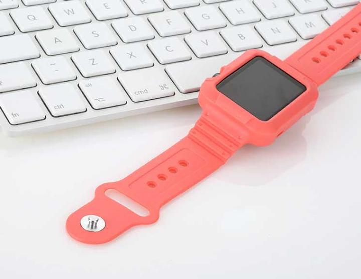 Produktbild Hermex Apple Watch 40mm 38mm Silikon Armband Schutzhülle Pink Rosa (38 mm, 40 mm, Silikon)