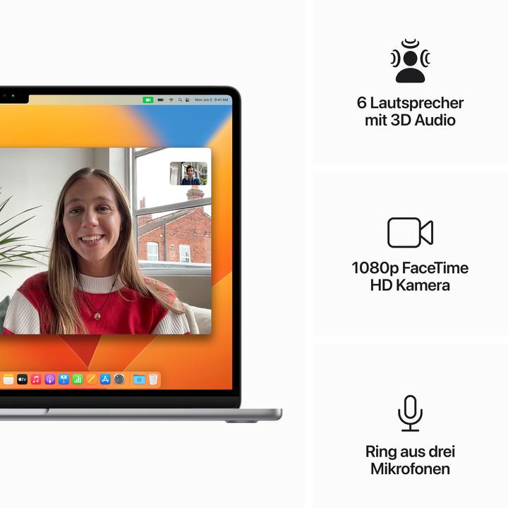 Image du produit Apple MacBook Air - 2023 (15", M2, 8 Go, 256 Go, DE)