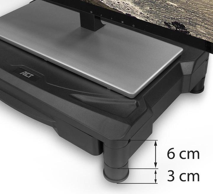 Image du produit Support pour écran extra large avec tiroir, jusqu'à 10kg, hauteur réglable, noir