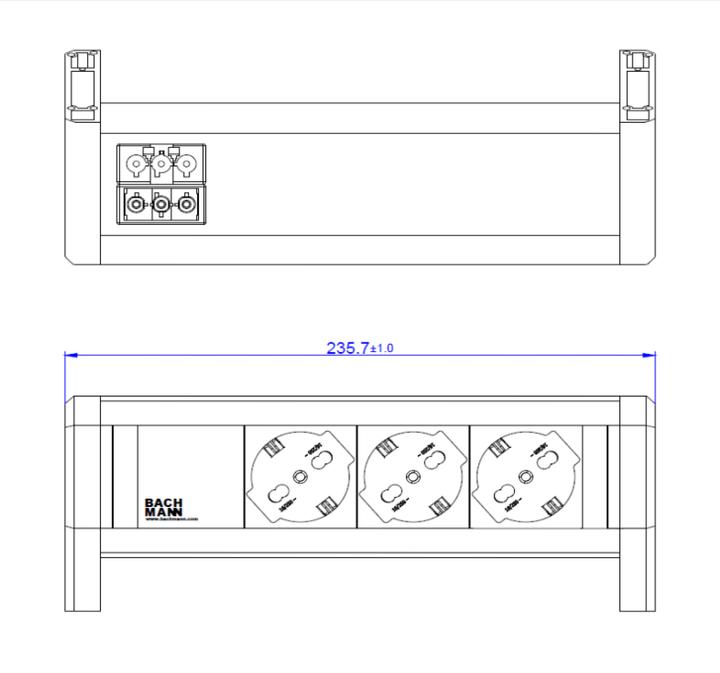 Produktbild Bachmann BACH Steckdosenleiste (3 x, GST18, 0.24 m)