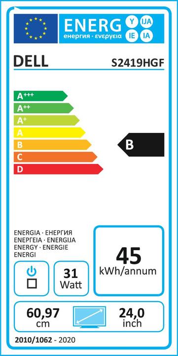 Energy Label Dell S2419HGF (1920 x 1080 pixels, 24")
