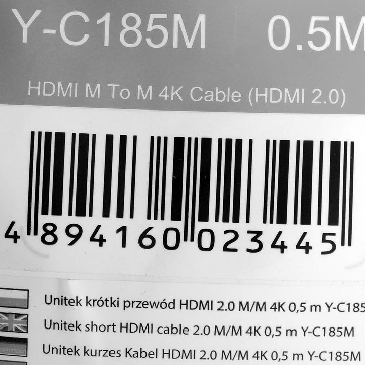 Produktbild Unitek KABEL HDMI 2.0 M/M 4K 60HZ 0 5M Y-C185M (0.50 m, HDMI)