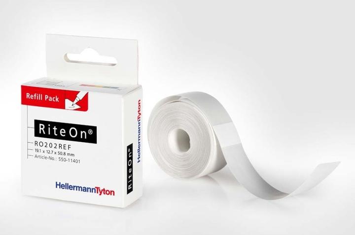 Actual product image HellermannTyton RiteOn® Refill Labels per sheet: 100 RO203REF-100-WH White Content: 100 pcs.