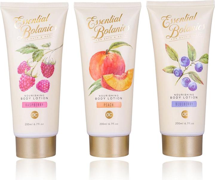 Actual product image Accentra Body lotion ESSENTIAL BOTANICS - FRUITS in tube, 200ml, 3 motifs/fragrances assorted: (Body cream, Body lotion, 200 ml)