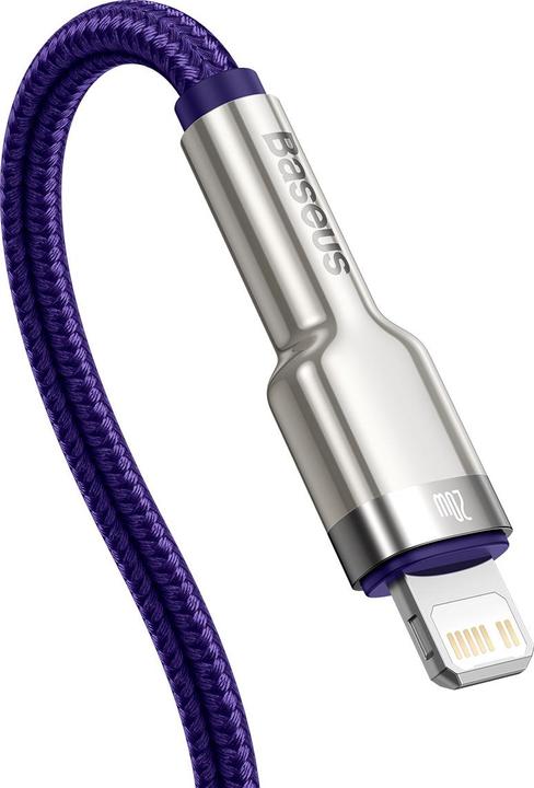 Actual product image Baseus Cafule Series USB-C cable for Lightning, 20W, 2m (purple) (2 m, USB 2.0)