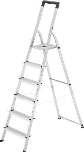 Produktbild Hailo Stufenleiter L40 Easyclix Silber 6 Stufen 510 mm x 2060 mm (Trittleiter, 206 cm)