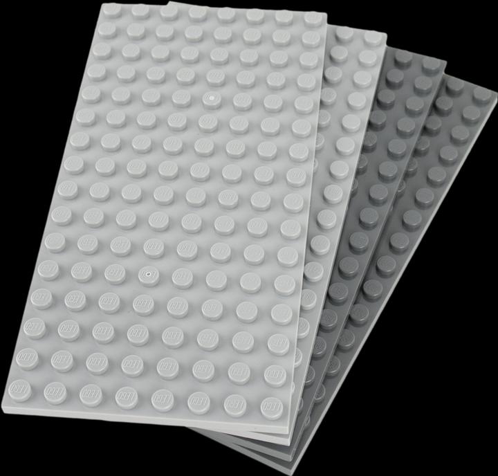 Image du produit LEGO 8x16 Platten Bauplatten 2x Hellgrau und 2x Dunkelgrau NEU! Teile 4 Stueck