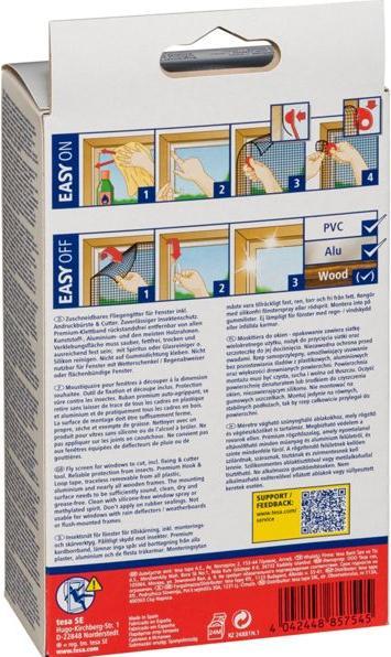 Immagine prodotto tesa Zanzariera COMFORT per finestre, con nastro velcro, autoadesiva, senza forare (130 x 150 cm)