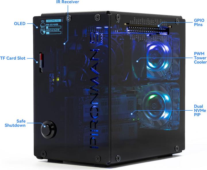 Actual product image Raspberry Pi PIRONMAN 5 MAX case