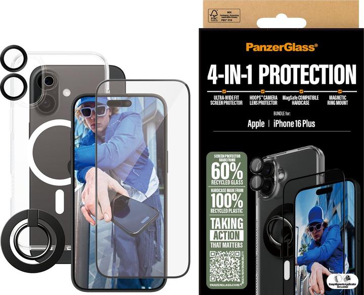 Produktbild PanzerGlass 4-in-1 Protection Bundle (1 Stück, Apple iPhone 16 Plus)
