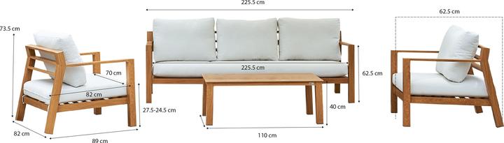 Actual product image Axi Orla lounge set 4-piece with bench, table and 2 chairs