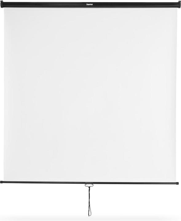 Produktbild Hama Rollo-Leinwand, 175 x 175 cm, mobil, für Decken- oder Wandmontage, Weiss (97.24", 1:1)