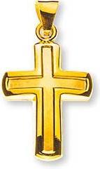 Produktbild Natsumi Schmuck Kreuz Anhänger Gelbgold 18K/750 mittig gesandelt (750/18 K Gelbgold)