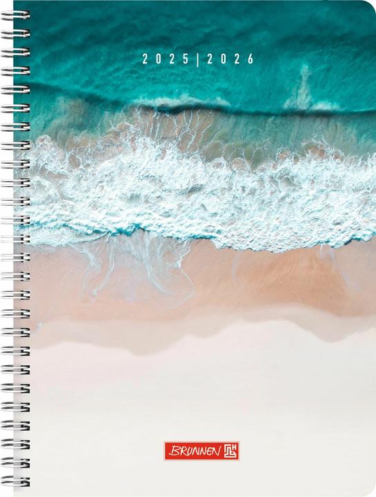 Produktbild BRUNNEN Schlerkalender Style (2025/2026) 'Beach Waves', 2 Seiten = 1 Woche, A5, 160 Seiten, PP- (A5, Niederländisch, Englisch)