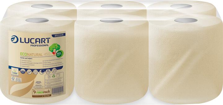 Produktbild Lucart Håndklaederulle EcoNatural Midi 2-lag 112.5 m med Hylse,6 rl/krt (6 x)