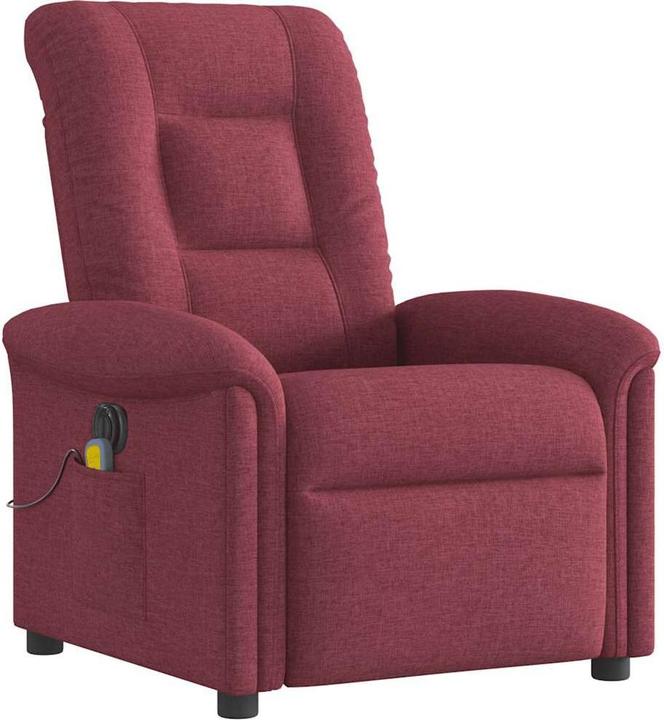 Actual product image VidaXL Massage chair electric wine red fabric