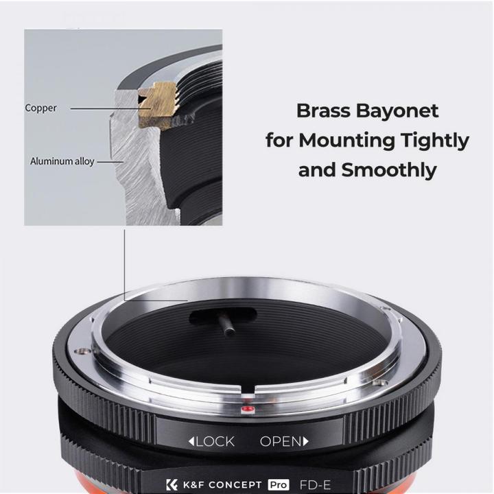 Actual product image K&F Concept M13105 High Precision Lens Adapter Mount, FD-NEX PRO