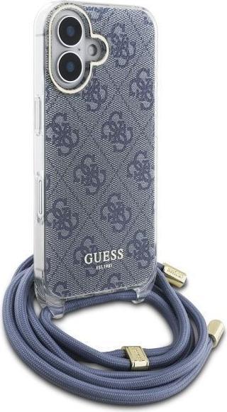 Produktbild Guess GUHCP16SHC4SEB iPhone 16 6.1" niebieski/blue hardcase Crossbody Cord 4G Print